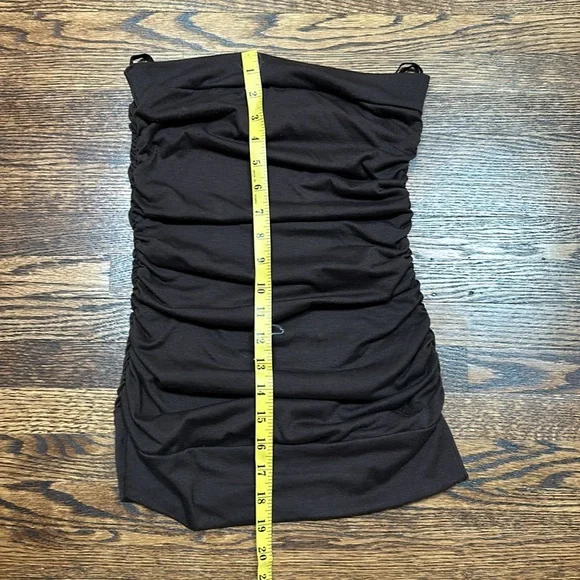 Brown Side Ruched Tube Top - Picture 6 of 12